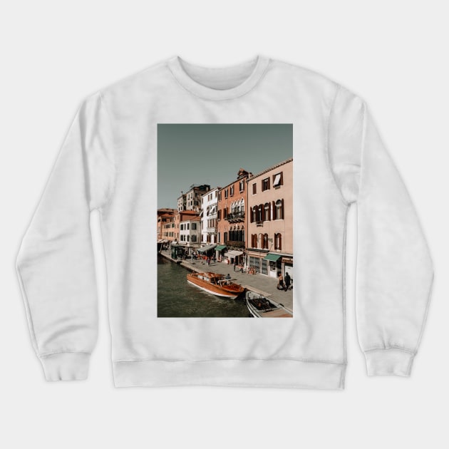 Pink Buildings Venice Architecture Photography Crewneck Sweatshirt by A.P.